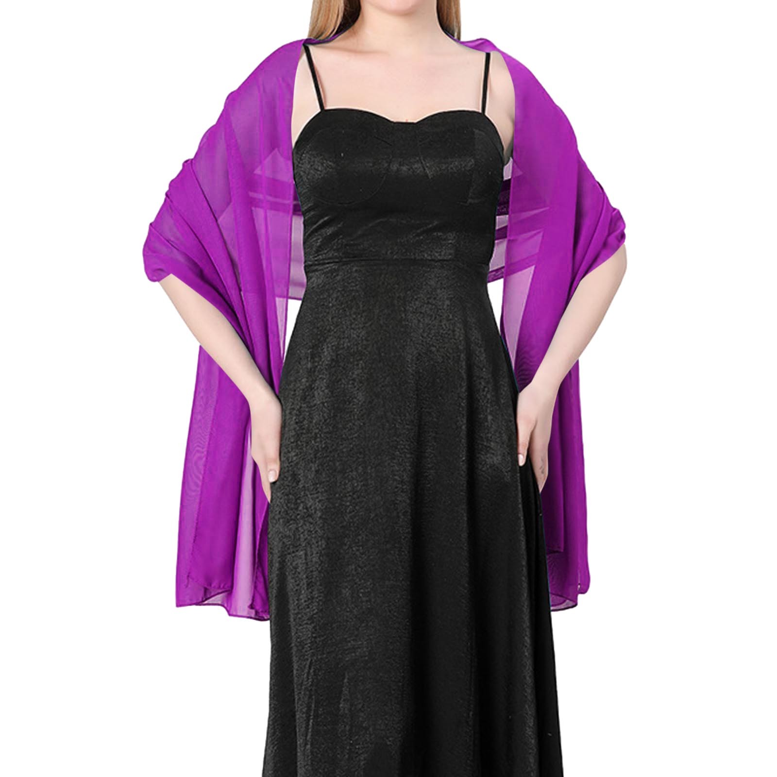 thumbnail image 2 of Chal de gasa para mujer - Talla grande, 30 colores - Perfecto para bodas, vestidos de noche, pareos de playa y viajes, 2 of 4